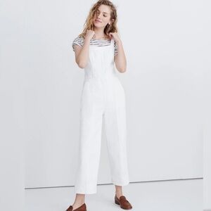 Madewell Denim Seamed Wide Leg Jumpsuit Pure White Size 0